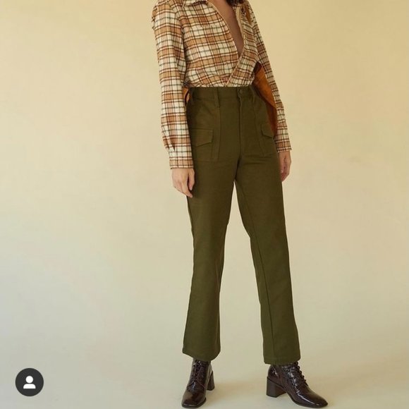Lykke Wullf Scout Pant in Olive Twill - Picture 1 of 6